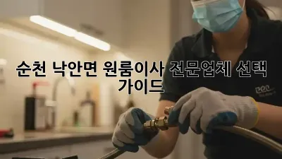 순천 낙안면 원룸이사? 전문업체 선택 가이드